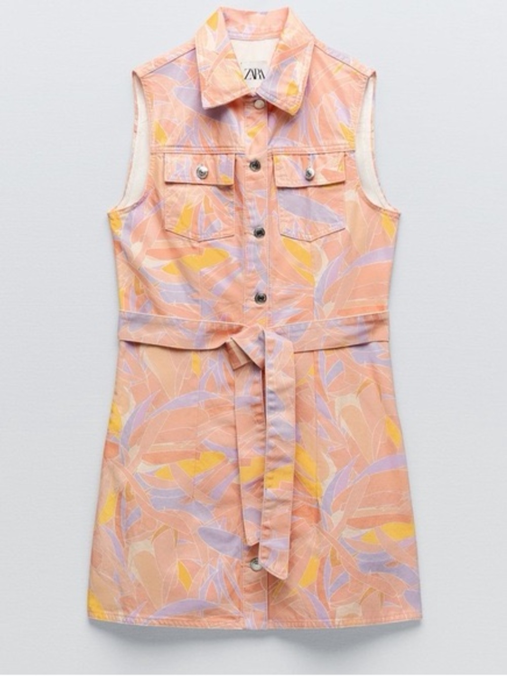 Zara Printed Denim Dress